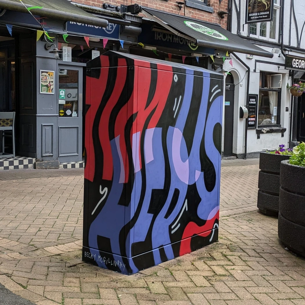 Photo of Becky's colourful outdoor mural work