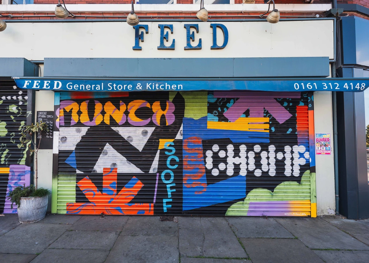Photo of Becky's colourful outdoor mural work
