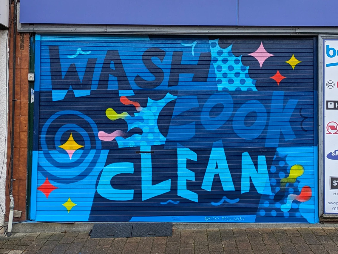 Photo of Becky's colourful outdoor mural work