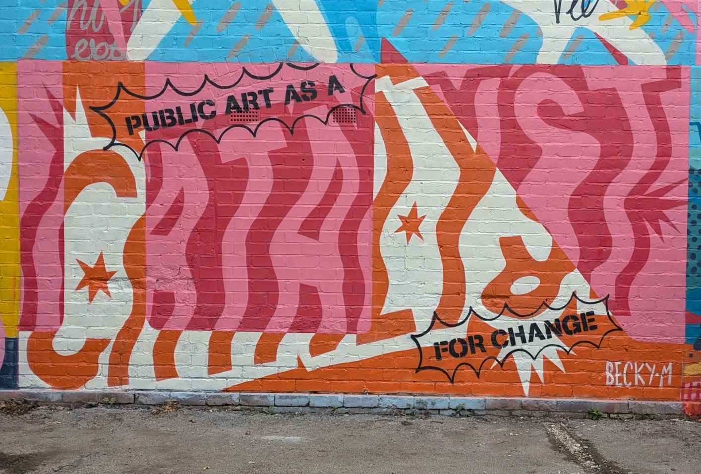 Photo of Becky's colourful outdoor mural work