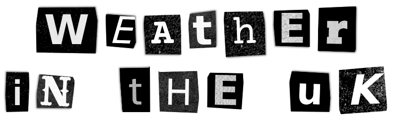 Weather in the UK logo in a punk rock Jamie Reed style